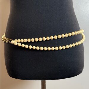 Pearl & Gold Tone Chain Belt